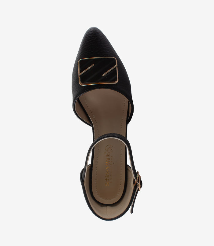 Camilla Black – Slingback Block Heels for Women
