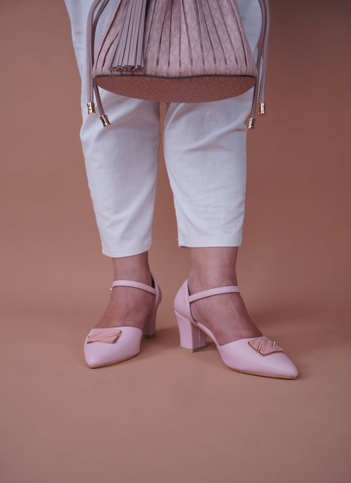 Camilla Pink – Slingback Block Heels for Women