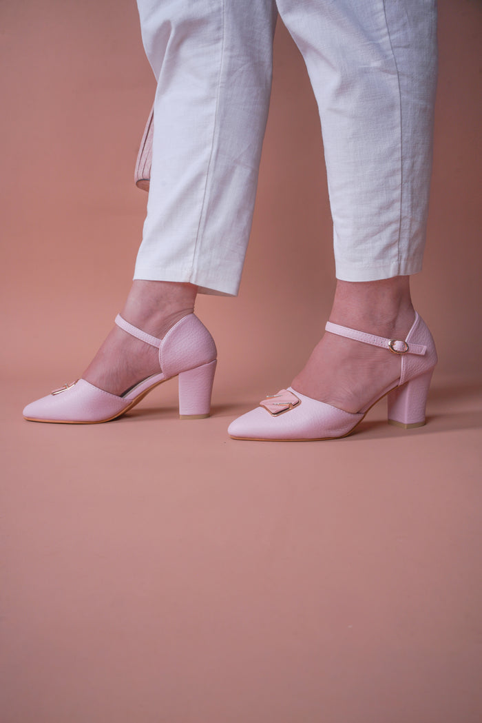 Camilla Pink – Slingback Block Heels for Women