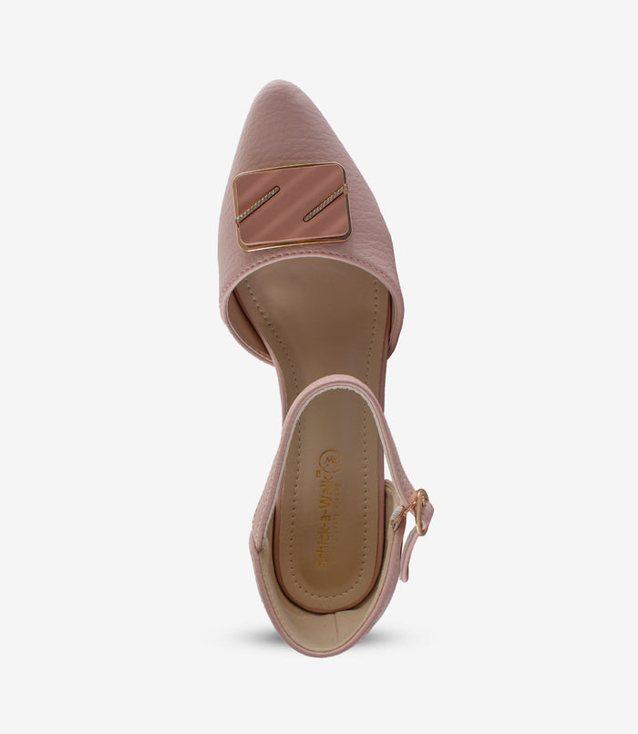Camilla Pink – Slingback Block Heels for Women