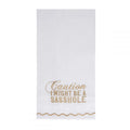 Caution Gold Thread Tea Towel