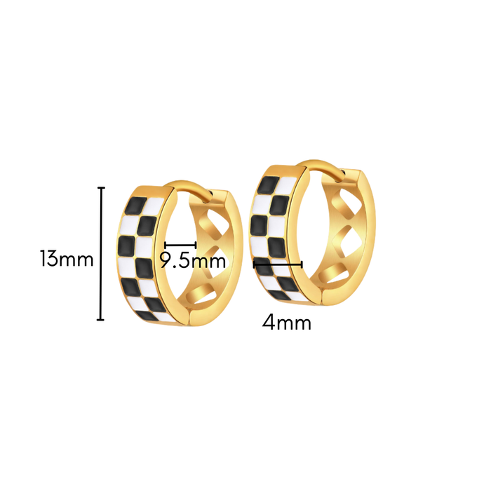 Checkered Titanium Hoops