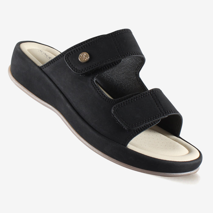 Chloe Black Slides – Black Adjustable Comfortable Slides for Women