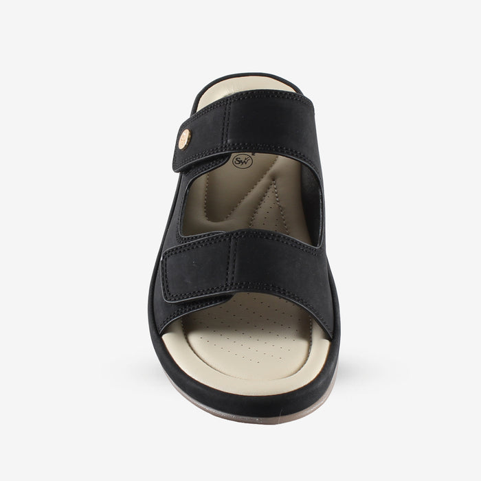 Chloe Black Slides – Black Adjustable Comfortable Slides for Women