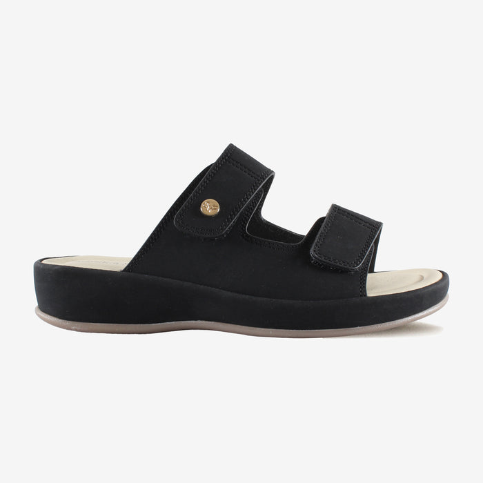 Chloe Black Slides – Black Adjustable Comfortable Slides for Women