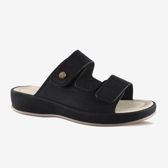 Chloe Black Slides – Black Adjustable Comfortable Slides for Women