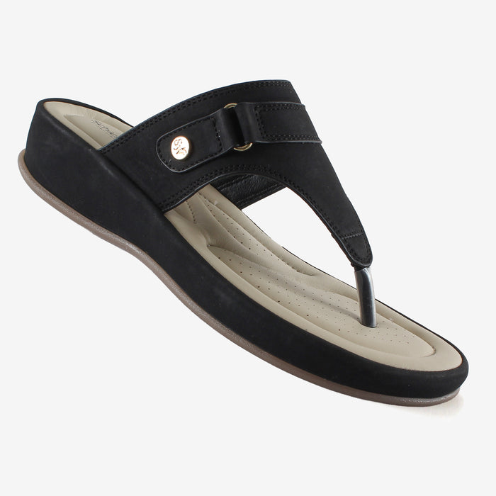 Chloe Black Thong – Adjustable Comfortable Sandals for Women