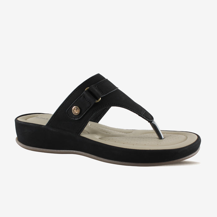 Chloe Black Thong – Adjustable Comfortable Sandals for Women