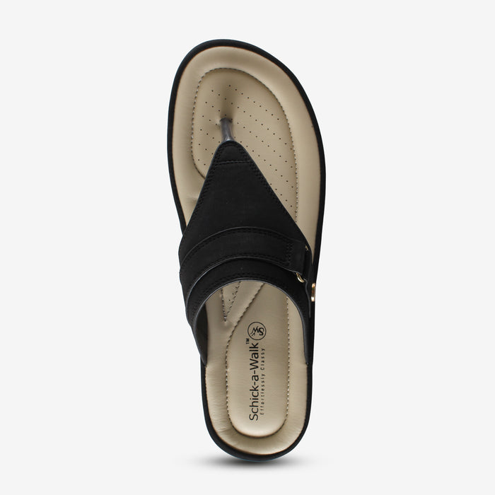 Chloe Black Thong – Adjustable Comfortable Sandals for Women