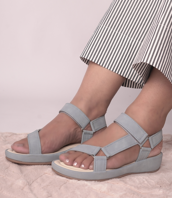 Chloe Blue – Adjustable Comfort Sandals for Women