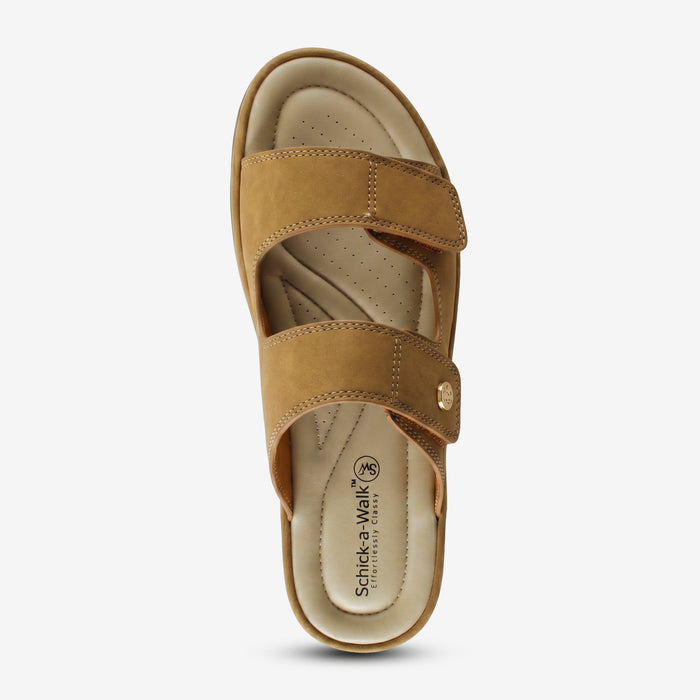 Chloe Tan Slides – Adjustable Comfortable Slides for Women