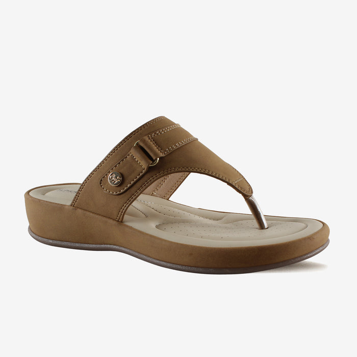 Chloe Tan Thong – Adjustable Comfortable Sandals for Women