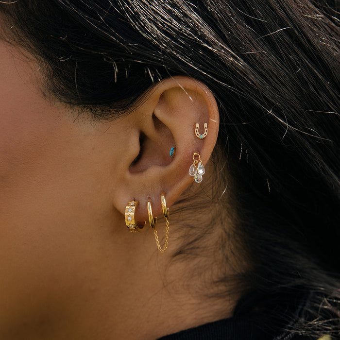 Chunky Shine Hoops in Titanium