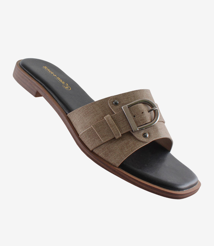 Cicilia Beige – Woven Flat Sandals for Women