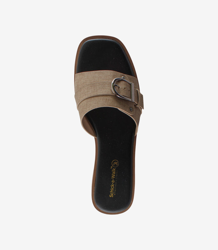 Cicilia Beige – Woven Flat Sandals for Women