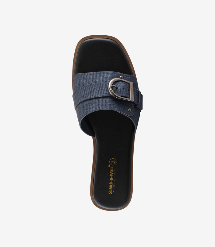 Cicilia Blue – Woven Flat Sandals for Women
