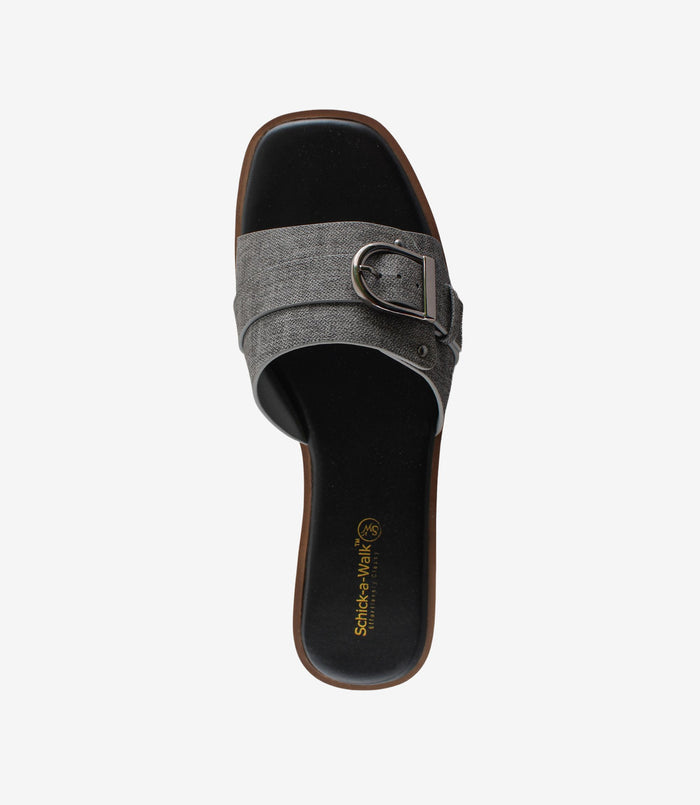 Cicilia Grey – Woven Flat Sandals for Women