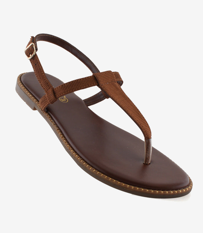 Clara Brown – T-Strap Flat Sandals for Women