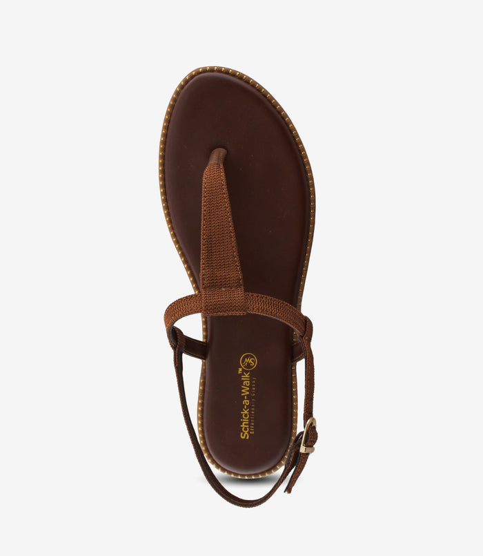 Clara Brown – T-Strap Flat Sandals for Women