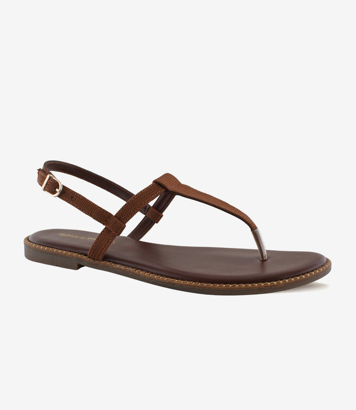 Clara Brown – T-Strap Flat Sandals for Women