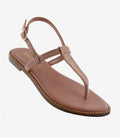 Clara Pink – T-Strap Flat Sandals for Women