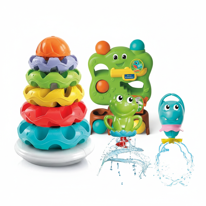 Clementoni Baby Starter-Set mit Wunderbaum, Stapelringen und Badespielzeug
