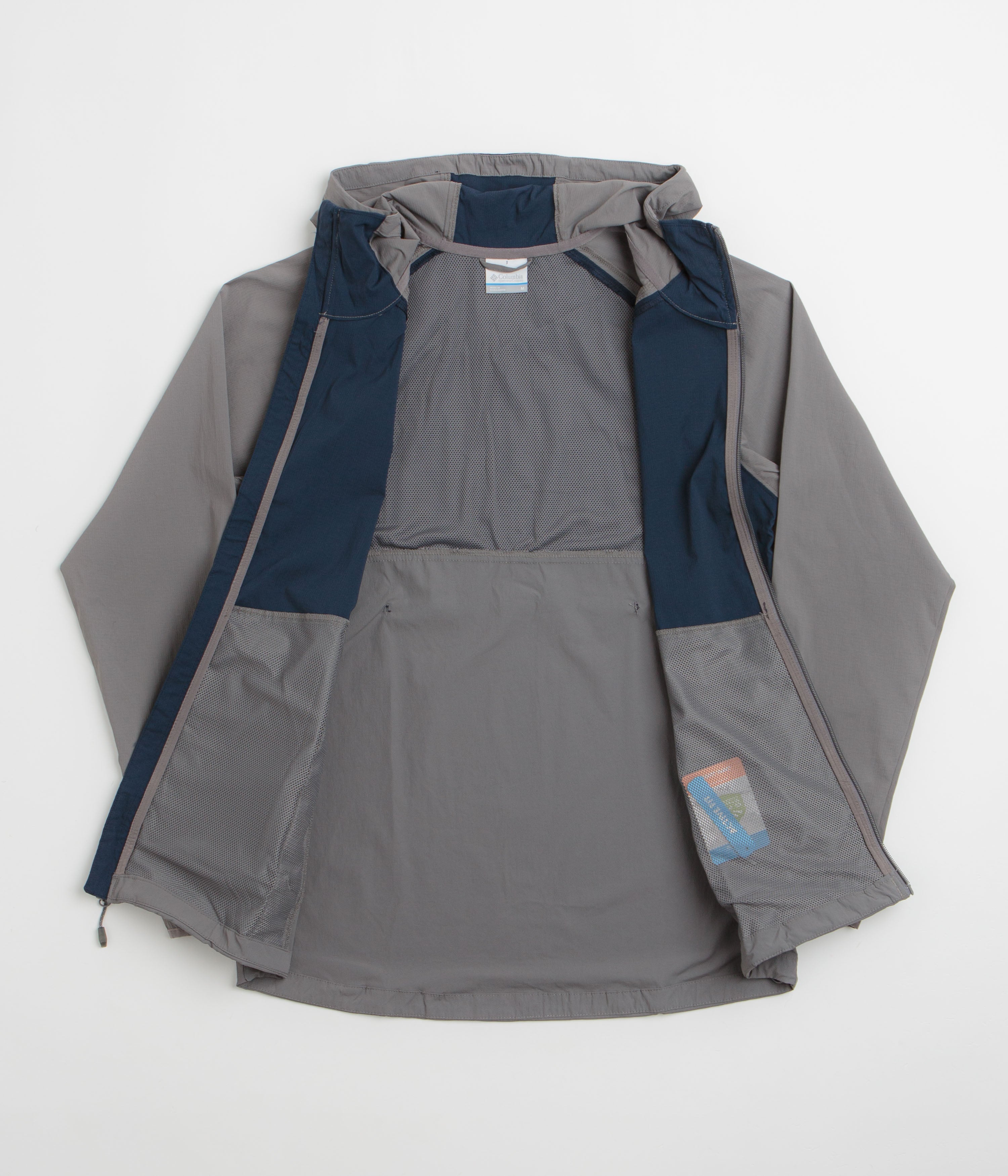 Columbia Tech II Wind Full Zip Jacket - City Grey / Collegiate Navy
