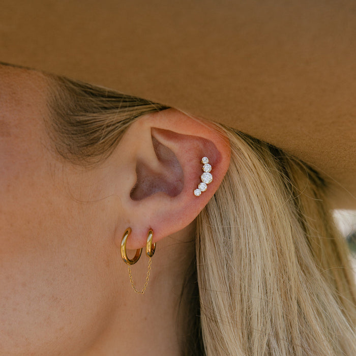 Crawler CZ Flat Back Stud
