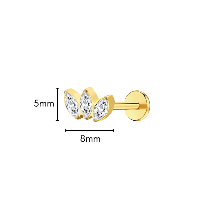 Crown Jewel Flat Back Stud