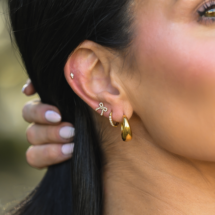 Crystal Bow Flat Back Stud