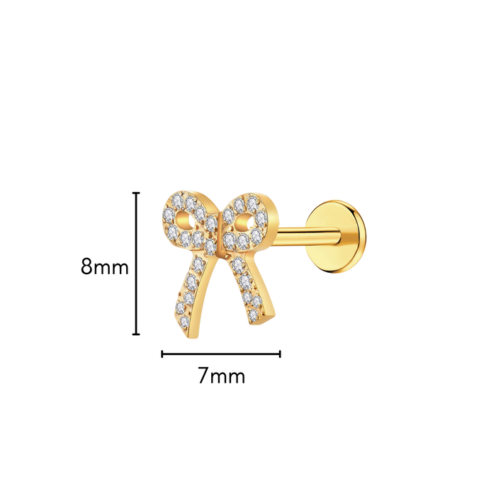 Crystal Bow Flat Back Stud