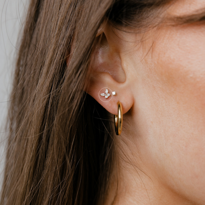 Crystal Butterfly Flat Back Stud