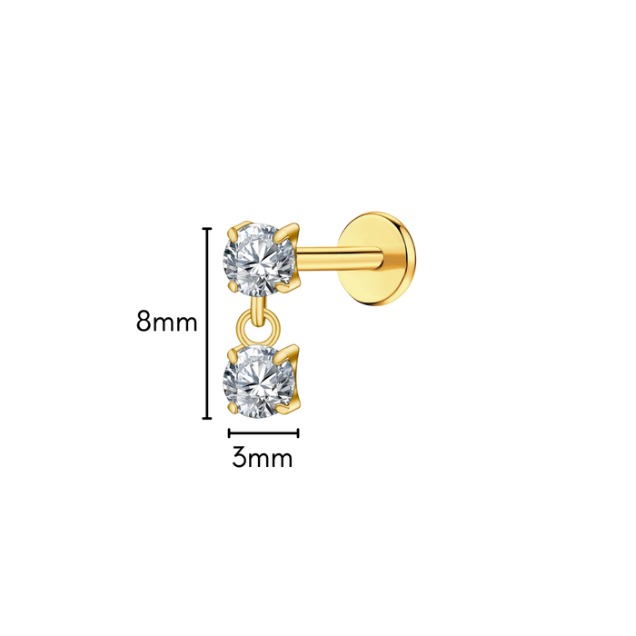 Crystal Cascade Flat Back Stud