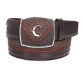 Cuadra Men's Modern Leather Belt Desert Brown Red - RR Western Wear, Cuadra Men's Modern Leather Belt Desert Brown Red