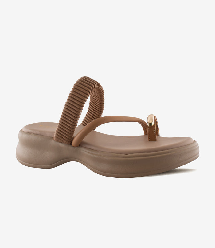 Cushy Beige – Toe-Ring Heels for Women