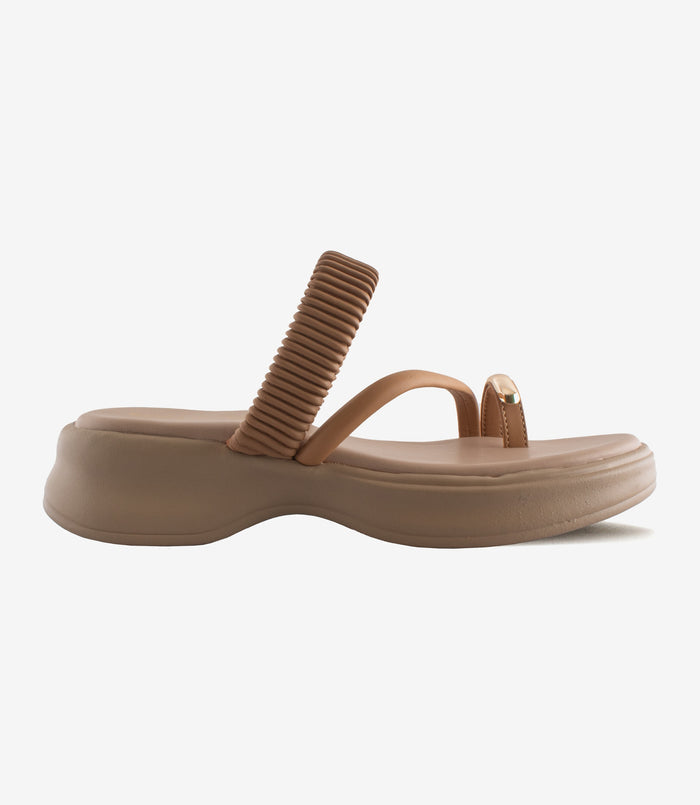 Cushy Beige – Toe-Ring Heels for Women
