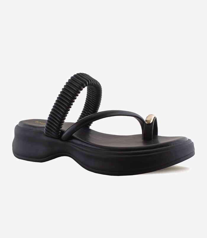 Cushy Black – Toe-Ring Heels for Women