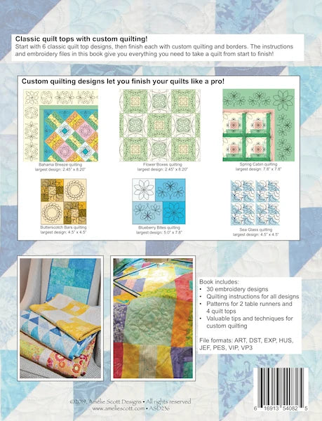 Custom Quilting on Your Embroidery Machine Book - Printed | Amelie Scott Designs