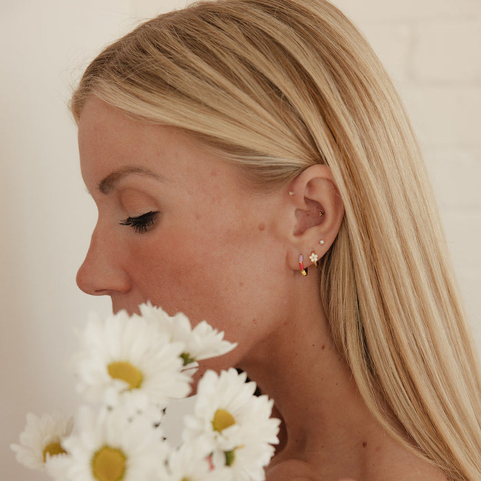 Daisy Enamel Clicker Hoops