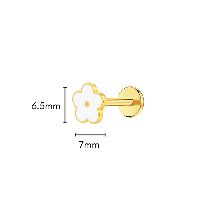 Daisy Enamel Flat Back Stud