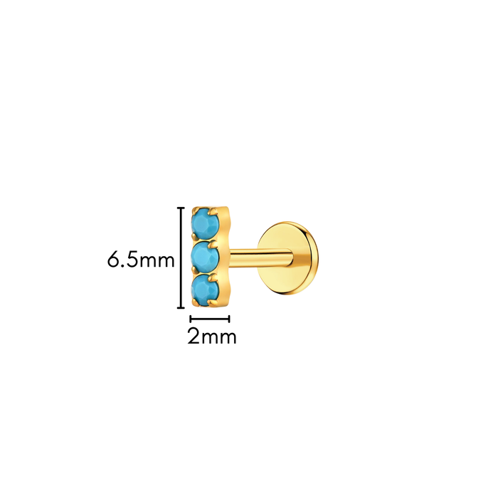 Desert Trio Flat Back Stud