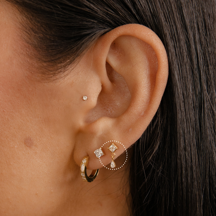 Dewdrop Dangle Flat Back Stud