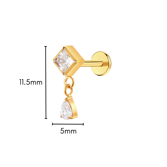 Dewdrop Dangle Flat Back Stud
