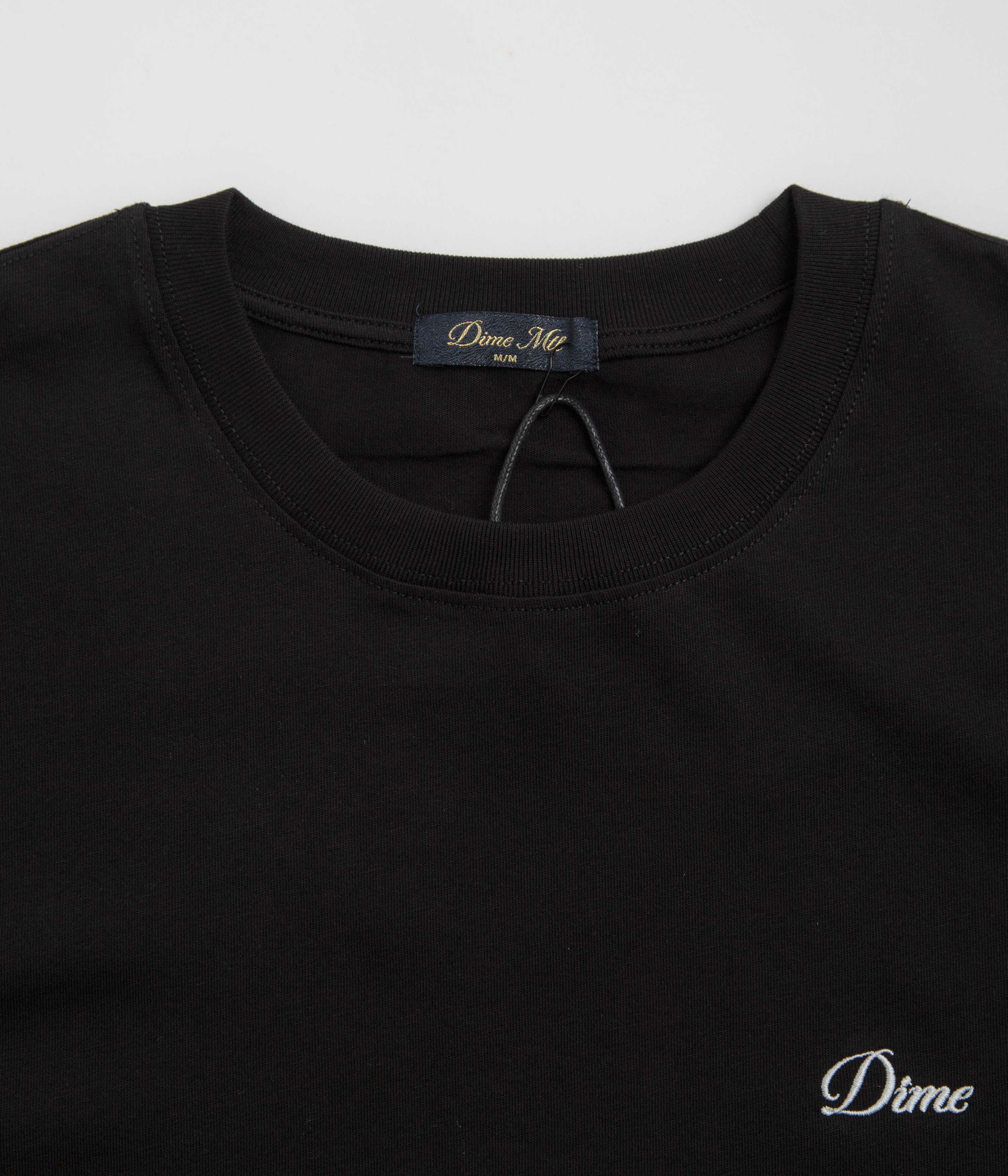 Dime Cursive Small Logo T-Shirt - Black