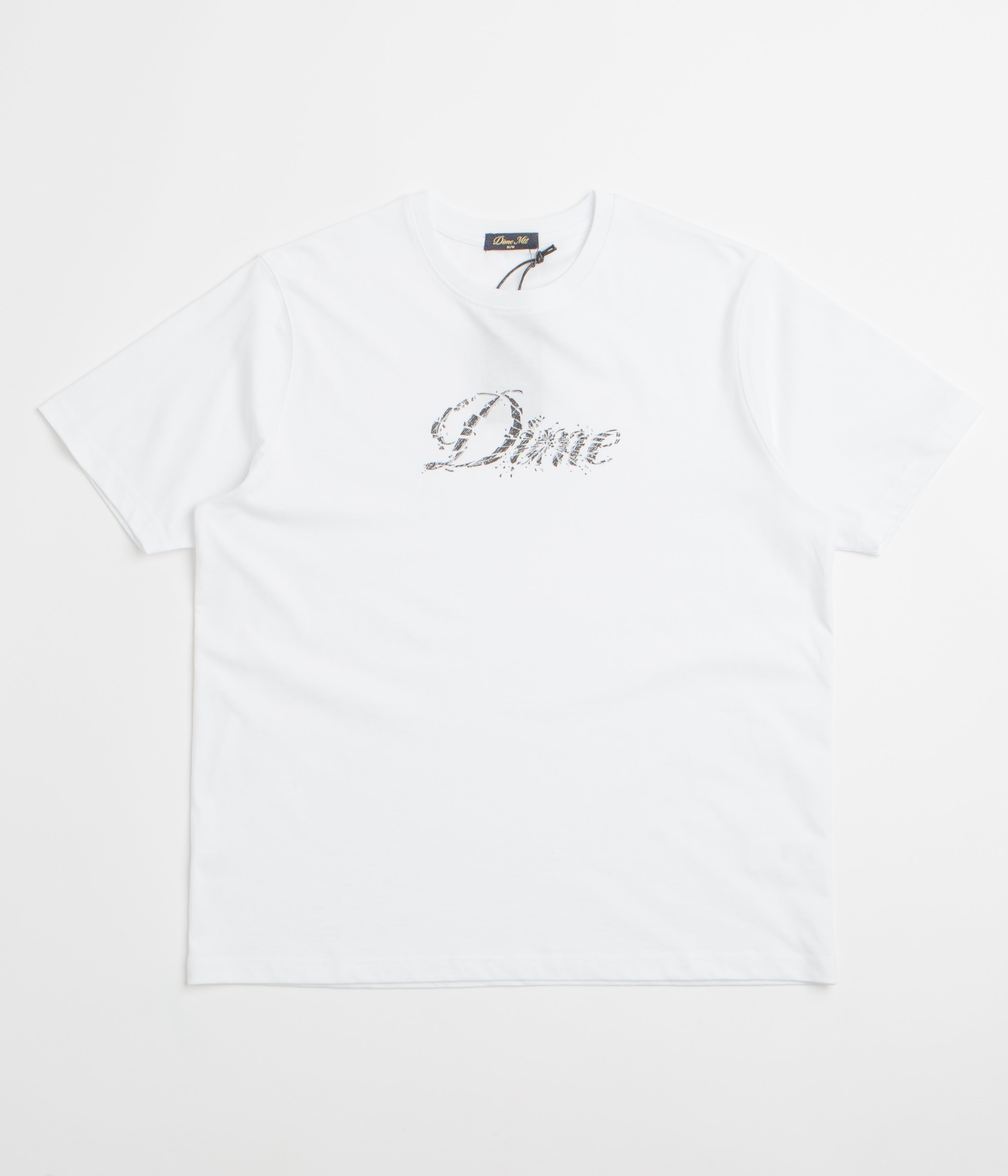 Dime Cursive Smashed T-Shirt - White