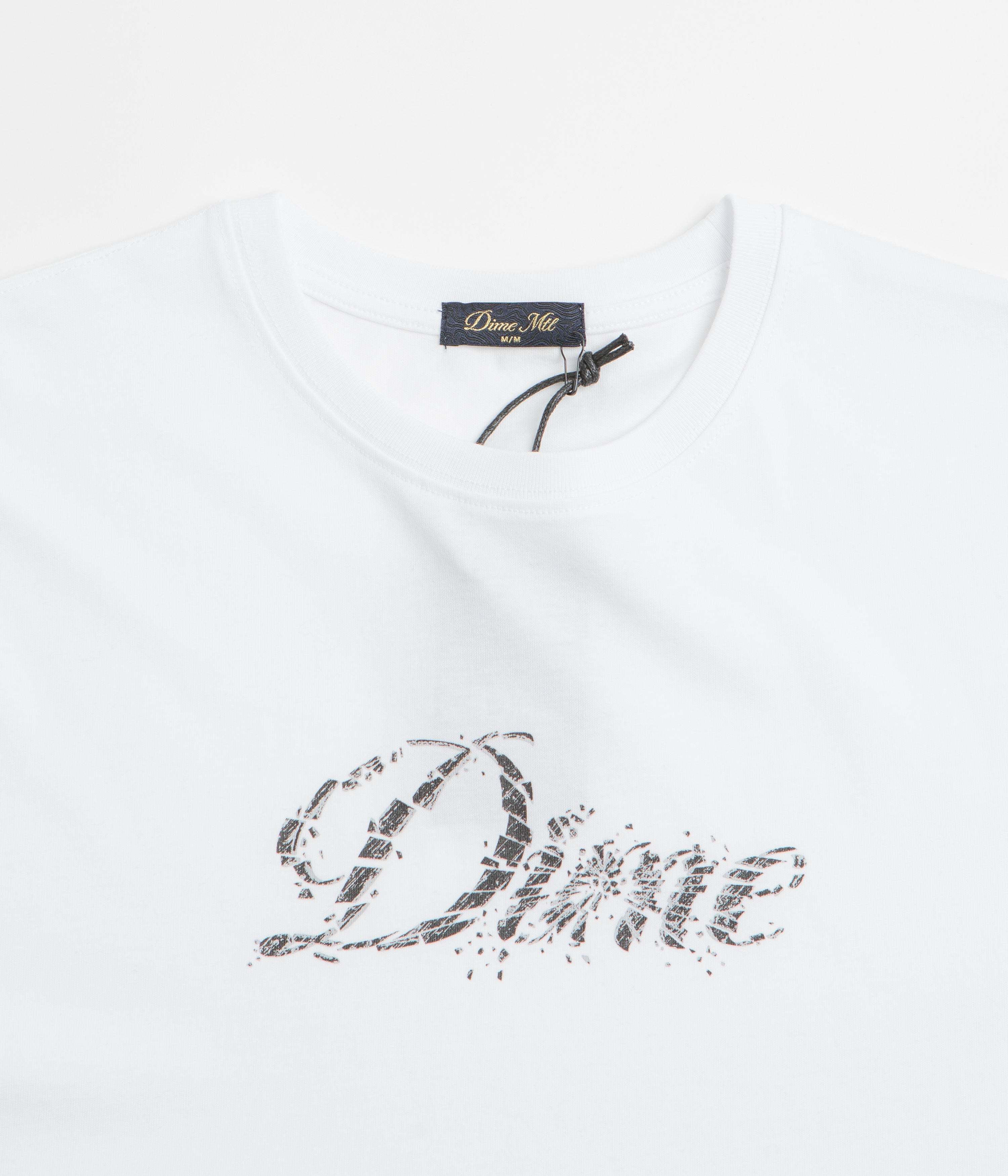 Dime Cursive Smashed T-Shirt - White