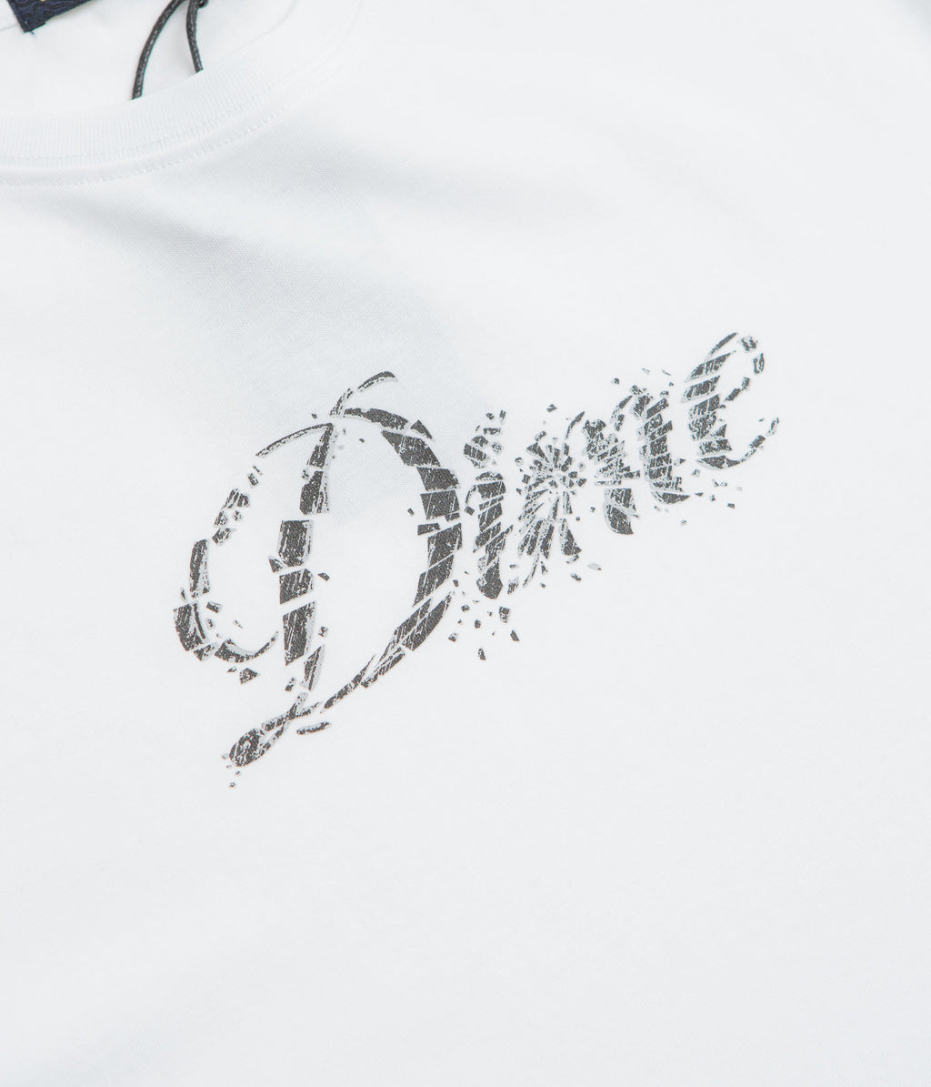 Dime Cursive Smashed T-Shirt - White