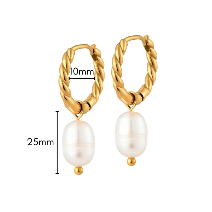 Don't Get It Twisted Pearl Hoops