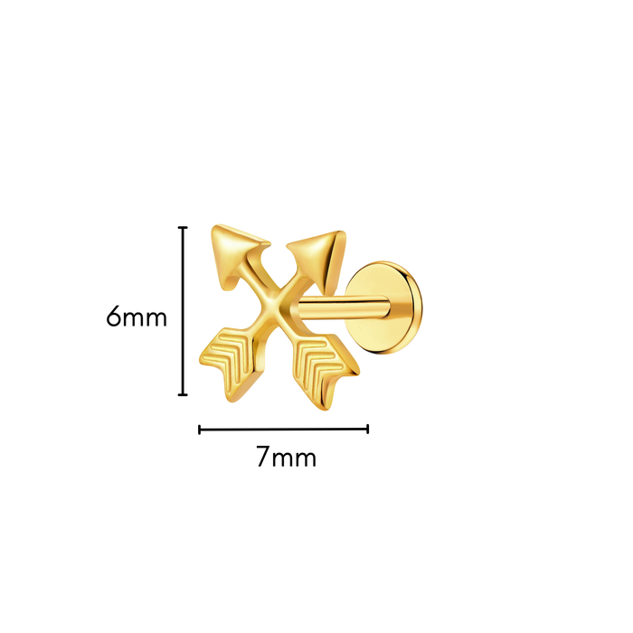 Double Arrow Flat Back Stud