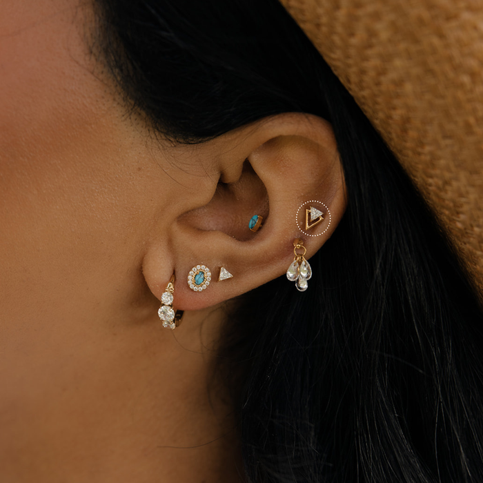 Double Triangle Flat Back Stud